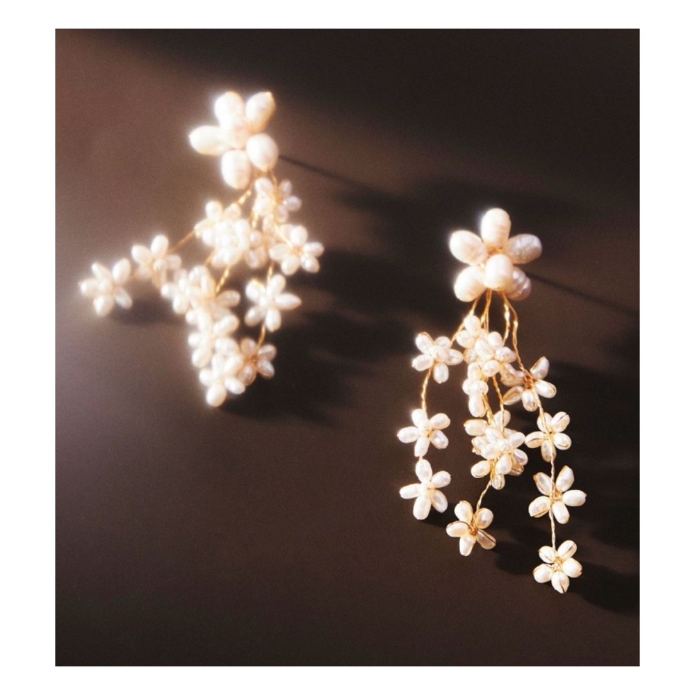 NWT Anthropologie Dina Adjustable Pearl Earrings